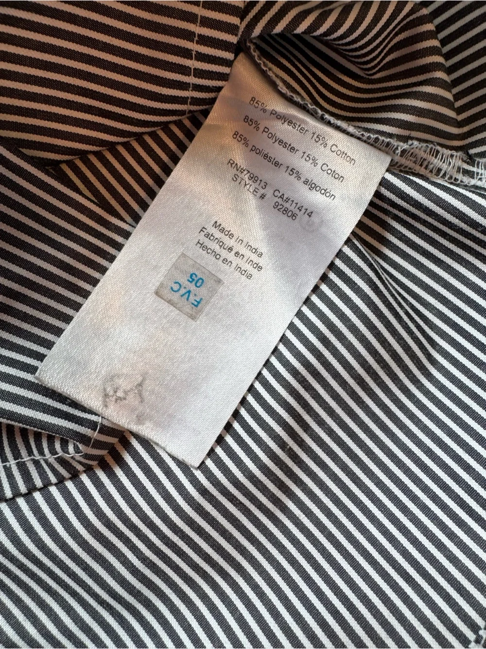 NWOT Motherhood Maternity Navy Blue & White Striped Wrap Blouse Medium - Picture 7 of 8